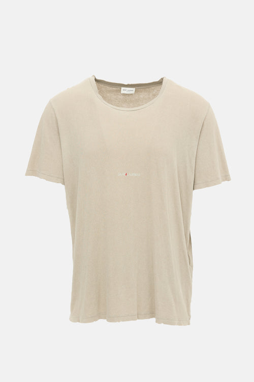 Saint Laurent Distressed Logo T-Shirt