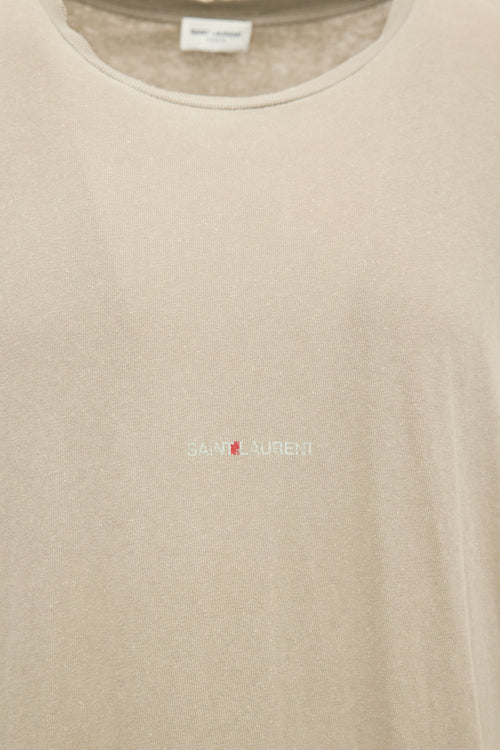 Saint Laurent Distressed Logo T-Shirt