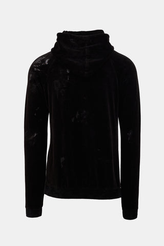 Distressed Velour Hoodie