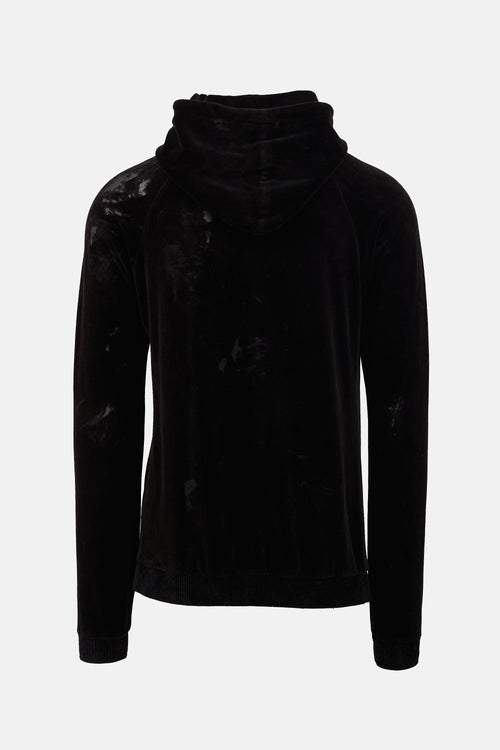 Distressed Velour Hoodie