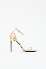 Saint Laurent Embossed Leather Jane Sandal