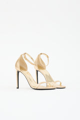 Saint Laurent Embossed Leather Jane Sandal
