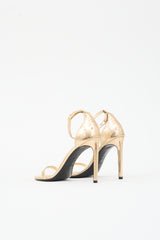 Saint Laurent Embossed Leather Jane Sandal