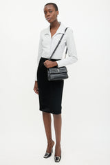 Saint Laurent Embossed Leather Small West Hollywood Bag