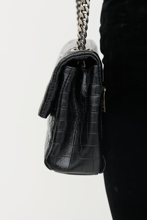 Saint Laurent Embossed Leather Small West Hollywood Bag