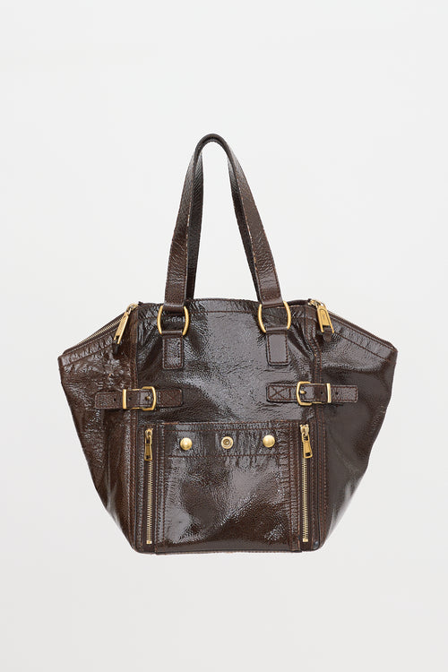 Saint Laurent Embossed Patent Downtown Bag