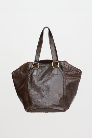 Saint Laurent Embossed Patent Downtown Bag