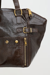 Saint Laurent Embossed Patent Downtown Bag