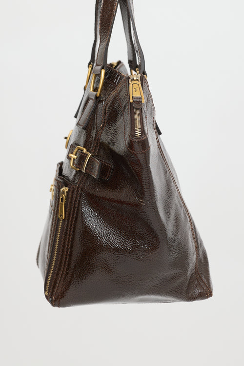 Saint Laurent Embossed Patent Downtown Bag