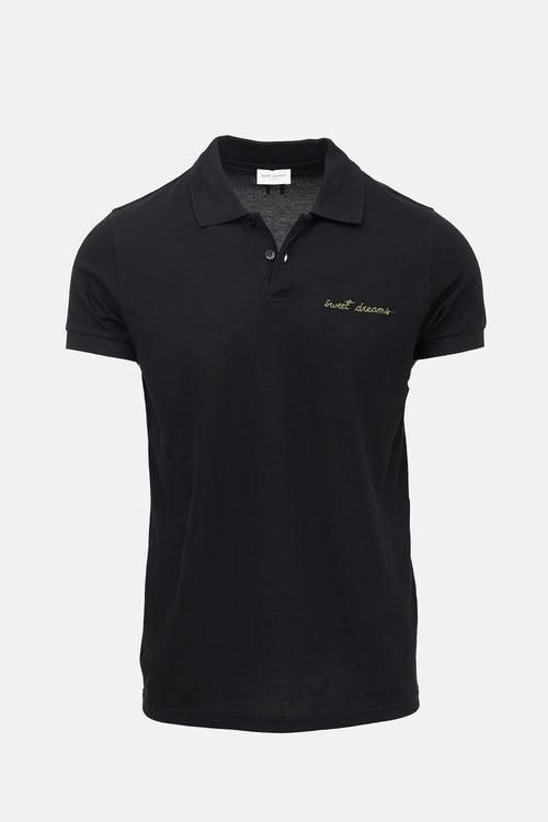 Saint Laurent Embroidered Short Sleeve Polo