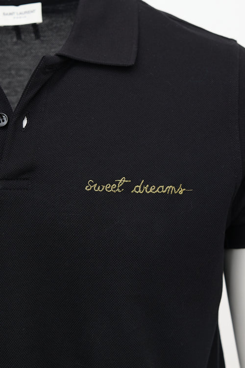 Saint Laurent Embroidered Short Sleeve Polo