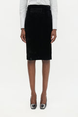 Saint Laurent FW 2002 Velvet Pencil Skirt