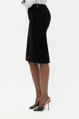 Saint Laurent FW 2002 Velvet Pencil Skirt