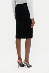 Saint Laurent FW 2002 Velvet Pencil Skirt