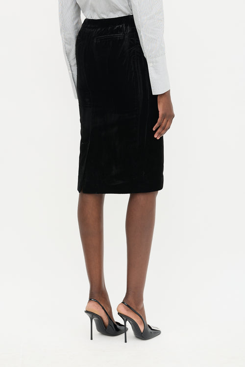 Saint Laurent FW 2002 Velvet Pencil Skirt