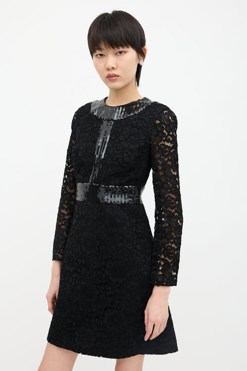 Saint Laurent FW 2014 Sequined Lace Dress