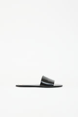 Saint Laurent Glazed Leather Carlyle Slide