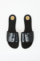 Saint Laurent Glazed Leather Carlyle Slide