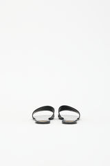 Saint Laurent Glazed Leather Carlyle Slide