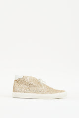 Saint Laurent Gold Glitter Ace Mid Sneaker