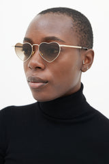 Lou Lou Heart Shaped Sunglasses Silver On Model Saint  display picture 1