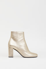 Saint Laurent Gold Metallic Leather 90mm Babies Boot