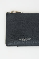Saint Laurent Grain De Poudre Leather Card Holder