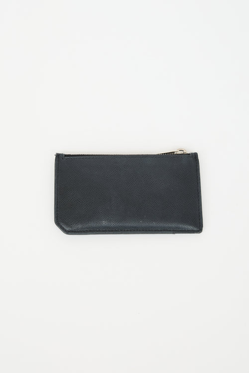 Saint Laurent Grain De Poudre Leather Card Holder