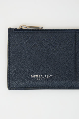 Saint Laurent Grained Leather Card Holder