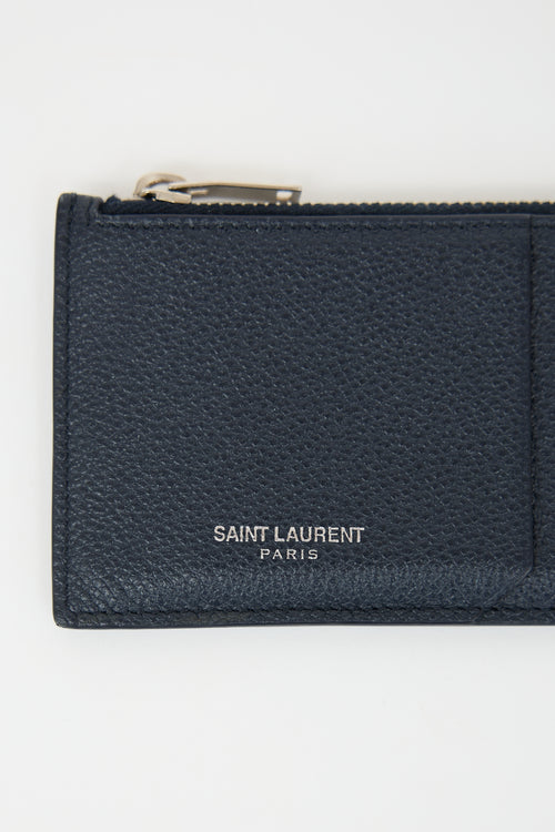 Saint Laurent Grained Leather Card Holder