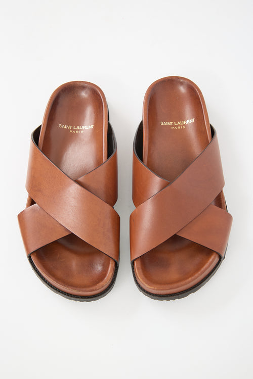 Saint Laurent Leather Jimmy Slide