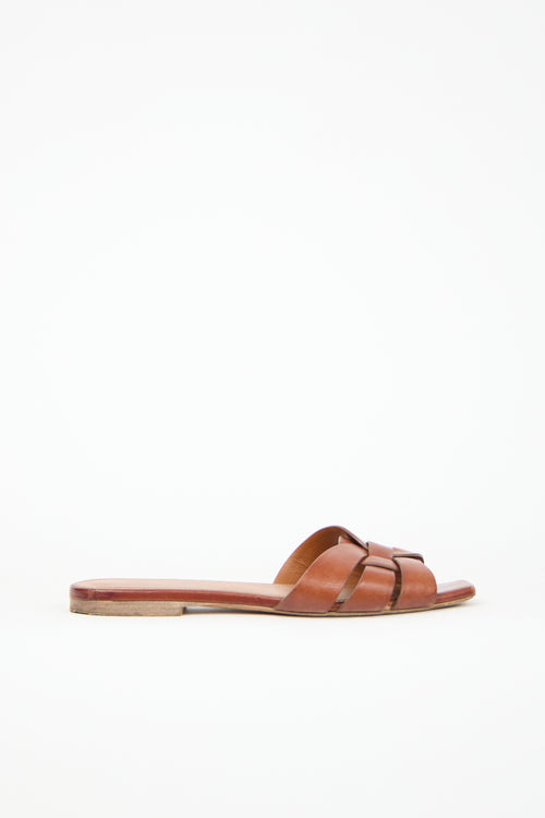 Saint Laurent Leather Tribute Slide