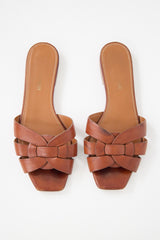 Saint Laurent Leather Tribute Slide
