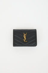 Saint Laurent Leather Cassandre Bi-Fold Wallet