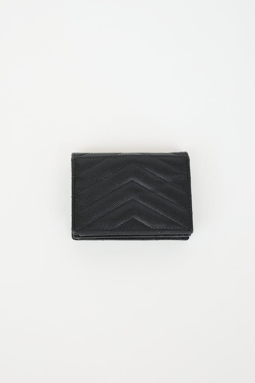Saint Laurent Leather Cassandre Bi-Fold Wallet