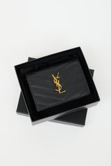 Saint Laurent Leather Cassandre Bi-Fold Wallet