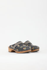 Saint Laurent Leather Floral Clog Mule