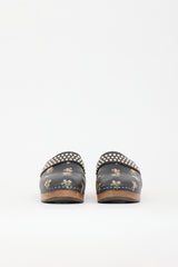 Saint Laurent Leather Floral Clog Mule