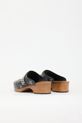 Saint Laurent Leather Floral Clog Mule