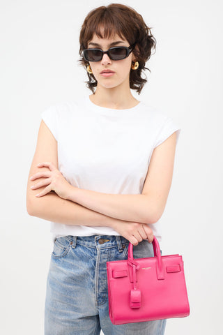 Saint Laurent Leather Nano Sac De Jour Bag