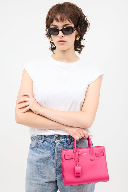 Saint Laurent Leather Nano Sac De Jour Bag