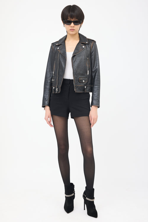 Saint Laurent Leather No Smoking Biker Jacket
