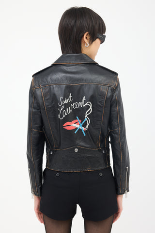 Saint Laurent Leather No Smoking Biker Jacket