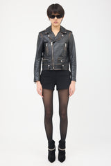 Saint Laurent Leather No Smoking Biker Jacket