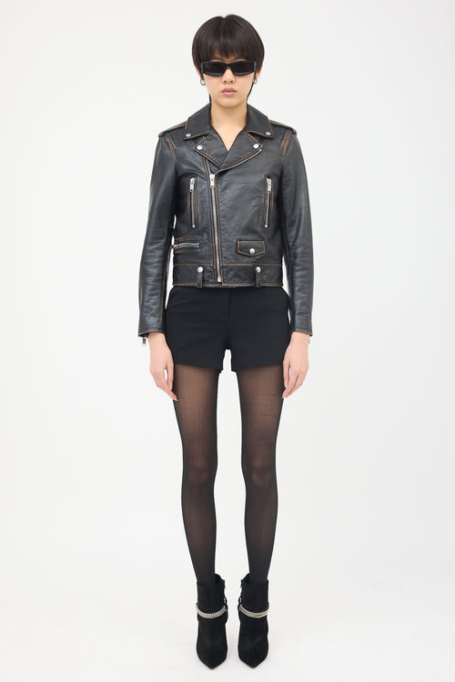 Saint Laurent Leather No Smoking Biker Jacket