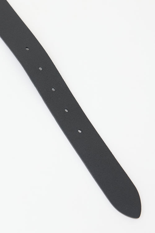 Saint Laurent Leather Ornate Monogram Belt