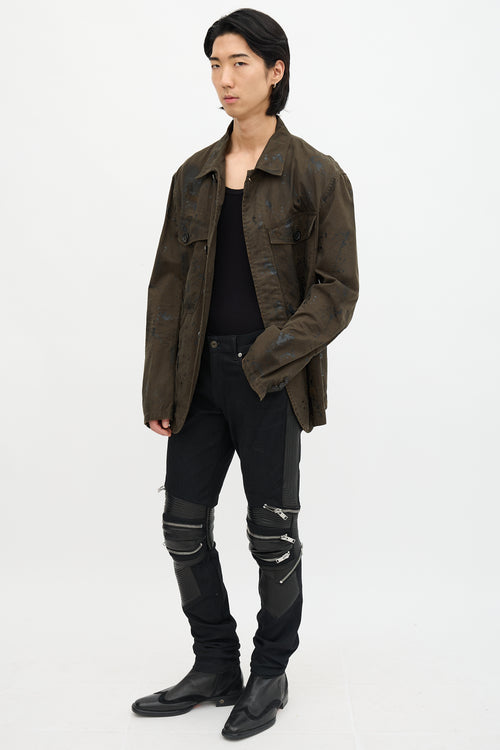 Saint Laurent Leather Panel D02 Skinny Jeans