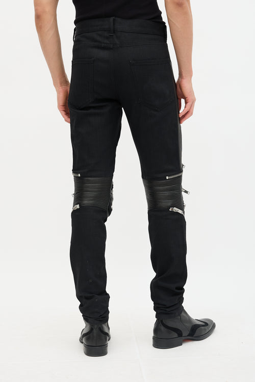 Saint Laurent Leather Panel D02 Skinny Jeans