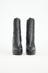 Saint Laurent Leather Platform Hall Boot