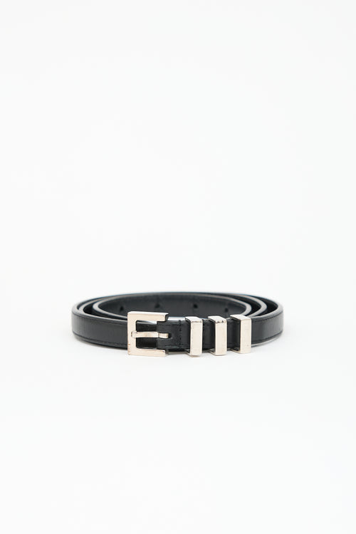 Saint Laurent Leather Slim Belt